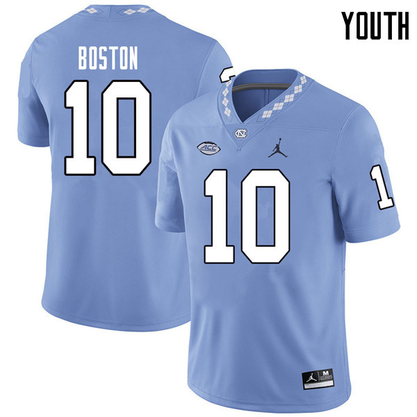 Jordan Brand Youth #10 Tre Boston North Carolina Tar Heels College Football Jerseys Sale-Carolina Bl
